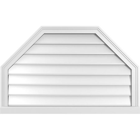 Ekena Millwork Octagonal Top Surface Mount PVC Gable Vent w/ 2"W x 2"P Brickmould Sill Frame, 38"W x 24"H GVPOT38X2403SN